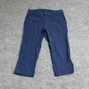 Eddie Bauer Pants Womens Size 12 Navy Blue Nylon Stretch Hiking Capri Outdoor